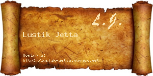 Lustik Jetta névjegykártya